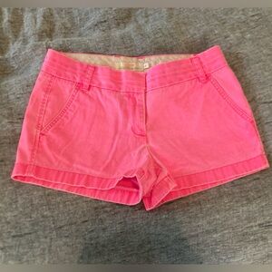 J. Crew Size 6 Neon Pink 100% Cotton Chino Shorts